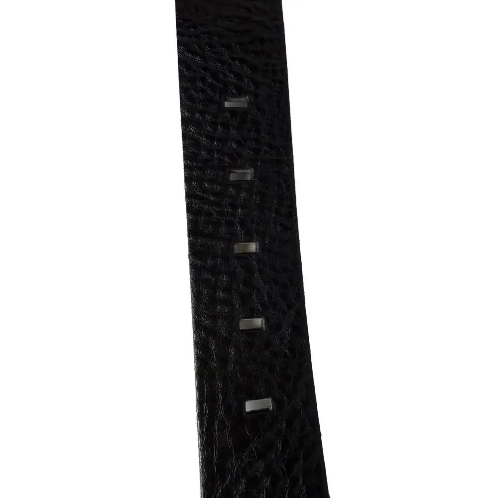 Fossil Black Leather Casual Belt Beveled Buckle Size M New with Tags BT3428001